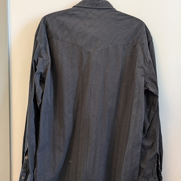 Larry mahan Western shirt Pearl snap buttons black size large - Picture 2 of 5